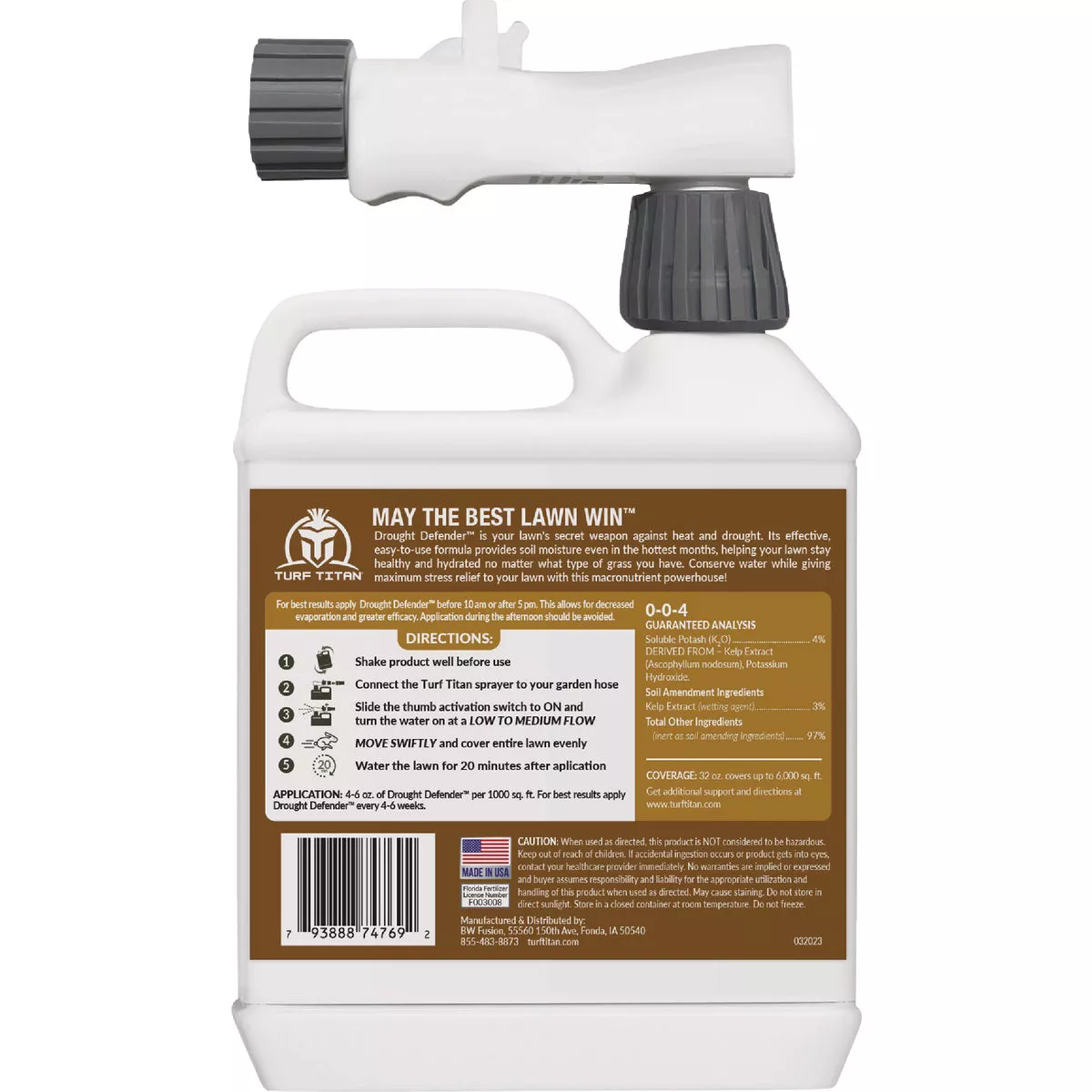 Turf Titan Drought Defender 32 Oz. 6000 Sq. Ft. 0-0-4 Summer Lawn Fertilizer - photo 2