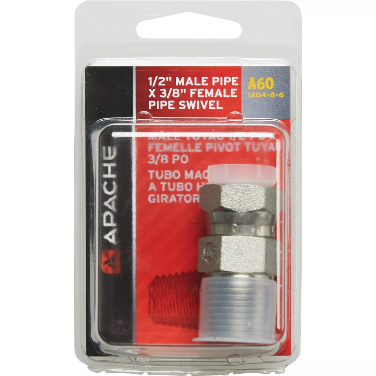 Apache 1/2 In. Male Pipe x 3/8 In. Female Pipe Swivel Hydraulic Hose Adapter - photo 2