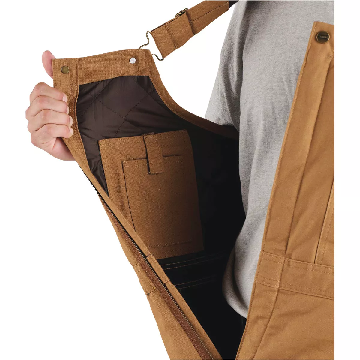 Berne Men's Large Brown Duck Heritage Insulated Bib Overalls - photo 3