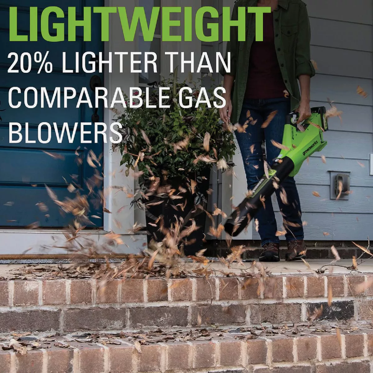 Greenworks 24V 450 CFM 110 MPH Cordless Brushless Handheld Leaf Blower with 4.0 Ah Battery & Charger - photo 4