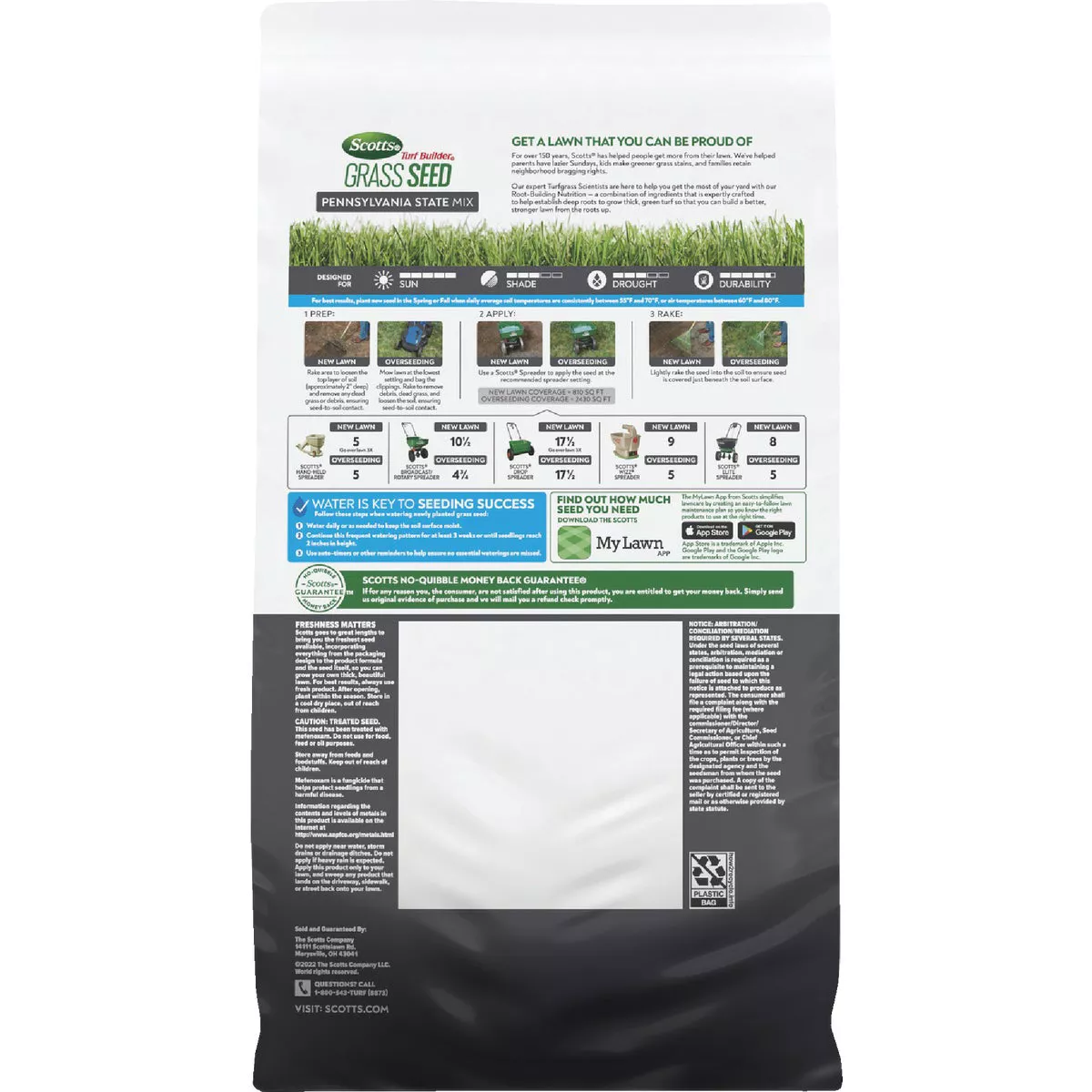 Scotts Turf Builder 5.6 Lb. 465 Sq. Ft. Pennsylvania State Mix Grass Seed, Fertilizer, and Soil Improver Combination - photo 2