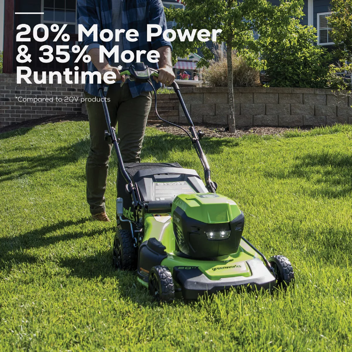 Greenworks 24V (2 x 24V) 20 In. Brushless Push Lawn Mower with (2) 4.0 Ah USB Batteries & Dual-Port Charger - photo 2