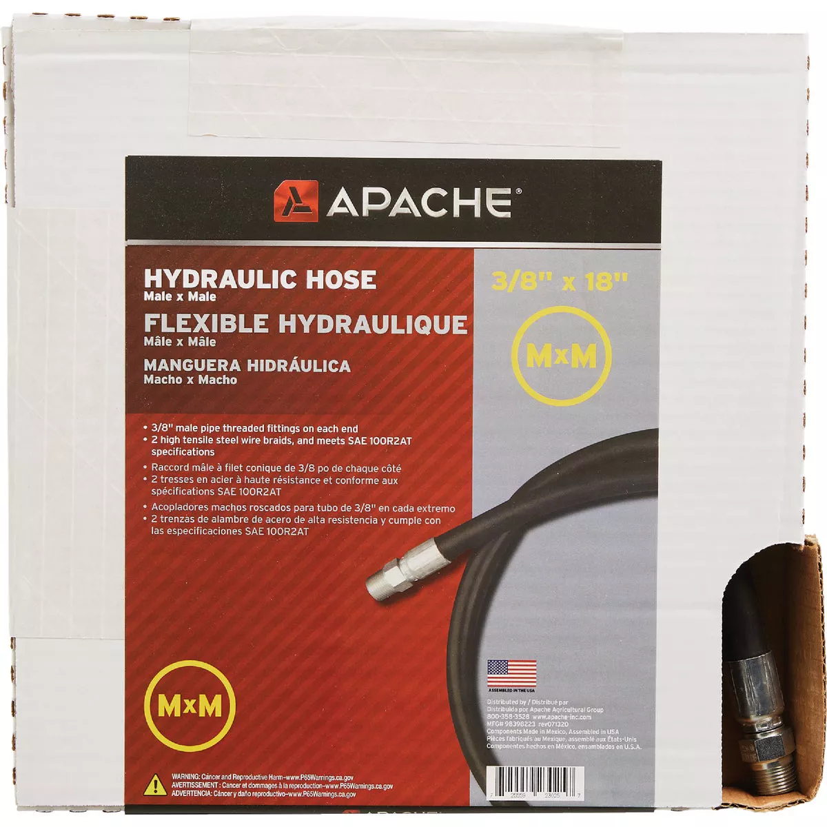 Apache 3/8 In. x 18 In. Male to Male Hydraulic Hose - photo 2