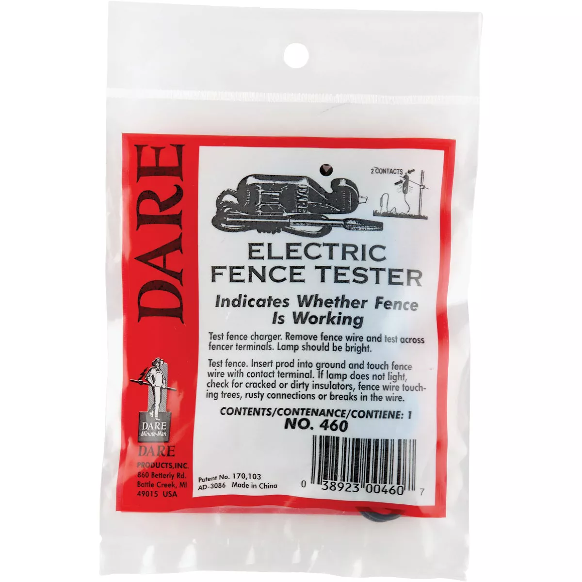 Dare Single Lamp 1 In. W. x 4 In. H. Electric Fence Tester - photo 2