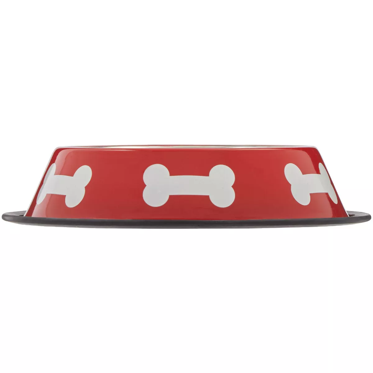 Westminster Pet Ruffin' it Stainless Steel Round 32 Oz. Pet Food Bowl, Red & White - photo 2
