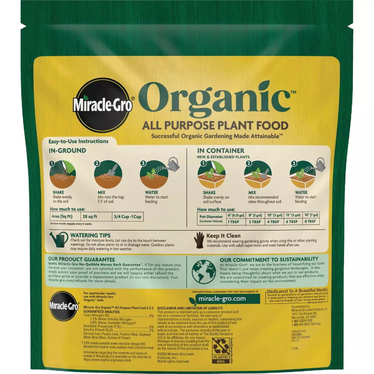Miracle-Gro 3 Lb. Granules Organic Plant Food - photo 2