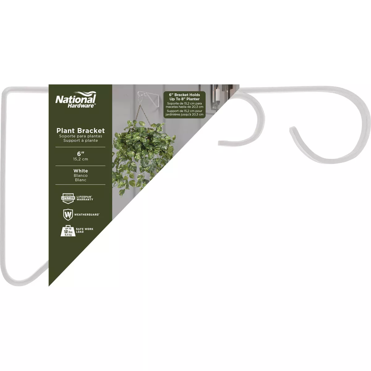 National Hardware 6 In. White Steel Hanging Plant Bracket - photo 2