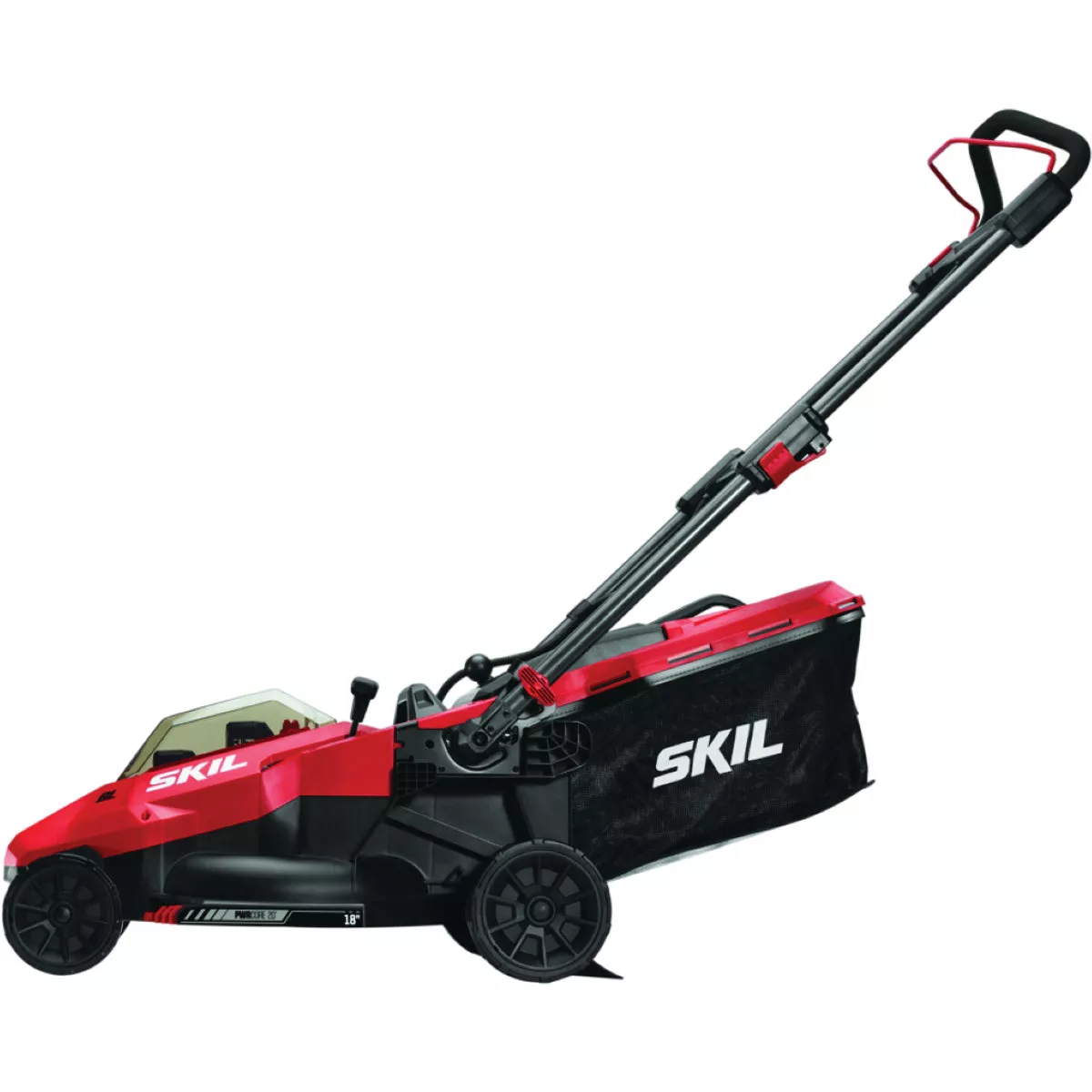 SKIL PwrCore 18 In. 20V Brushless Push Lawn Mower with Two 4.0 Ah Batteries and Dual Port Charger