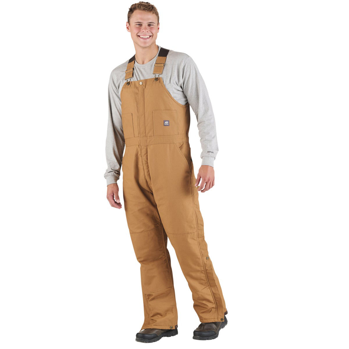Berne Men's XL Brown Duck Heritage Insulated Duck Bib Overalls Do it Best