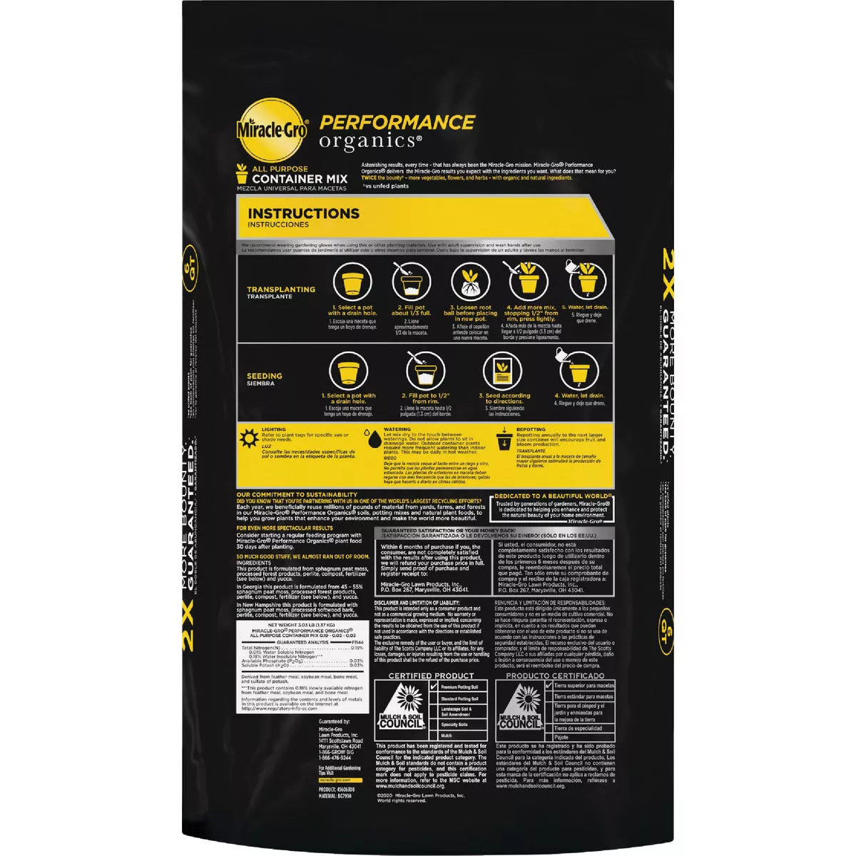 Miracle-Gro Performance Organics 6 Qt. All Purpose Container Mix - photo 2