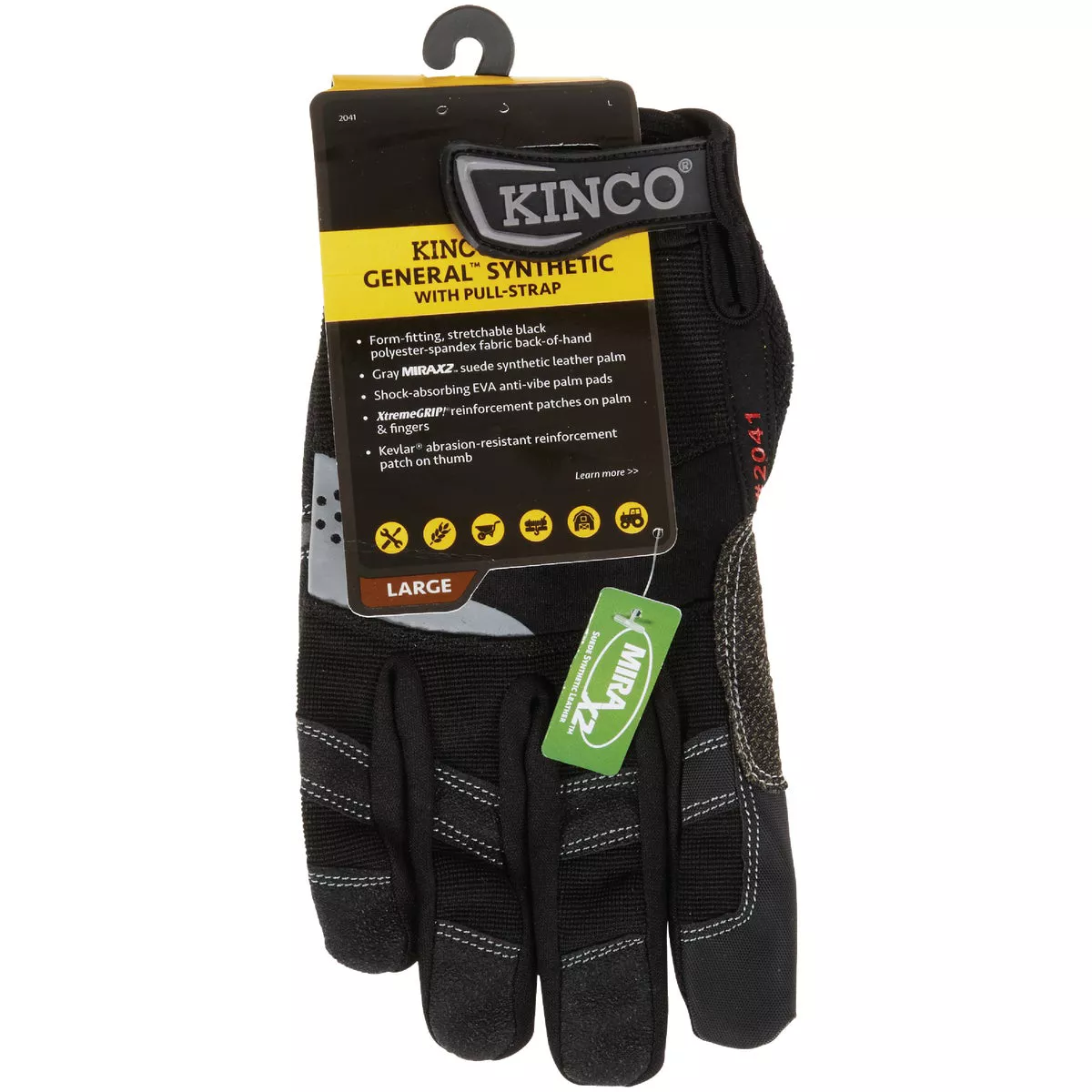 KincoPro General Men's Large Black Synthetic Leather Work Glove - photo 2