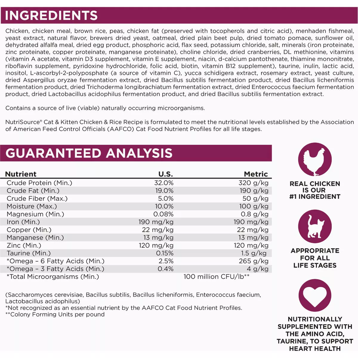 NutriSource 4 Lb. Chicken & Rice Dry Cat & Kitten Food - photo 2