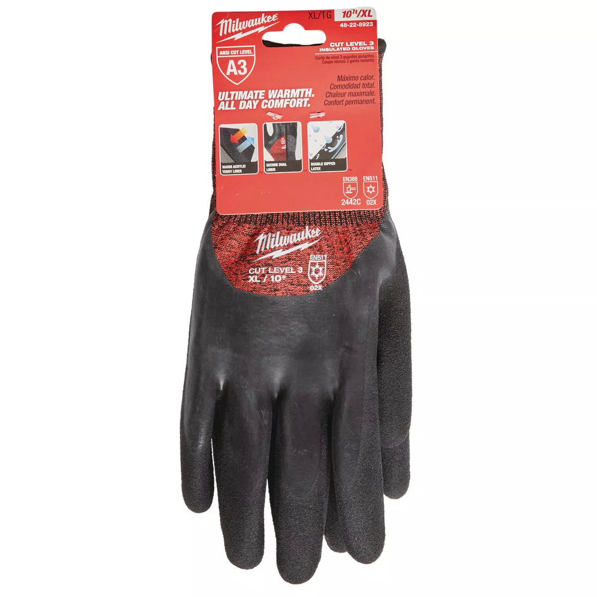 Milwaukee Unisex XL Latex Coated Cut Level 3 Insulated Work Glove - photo 3
