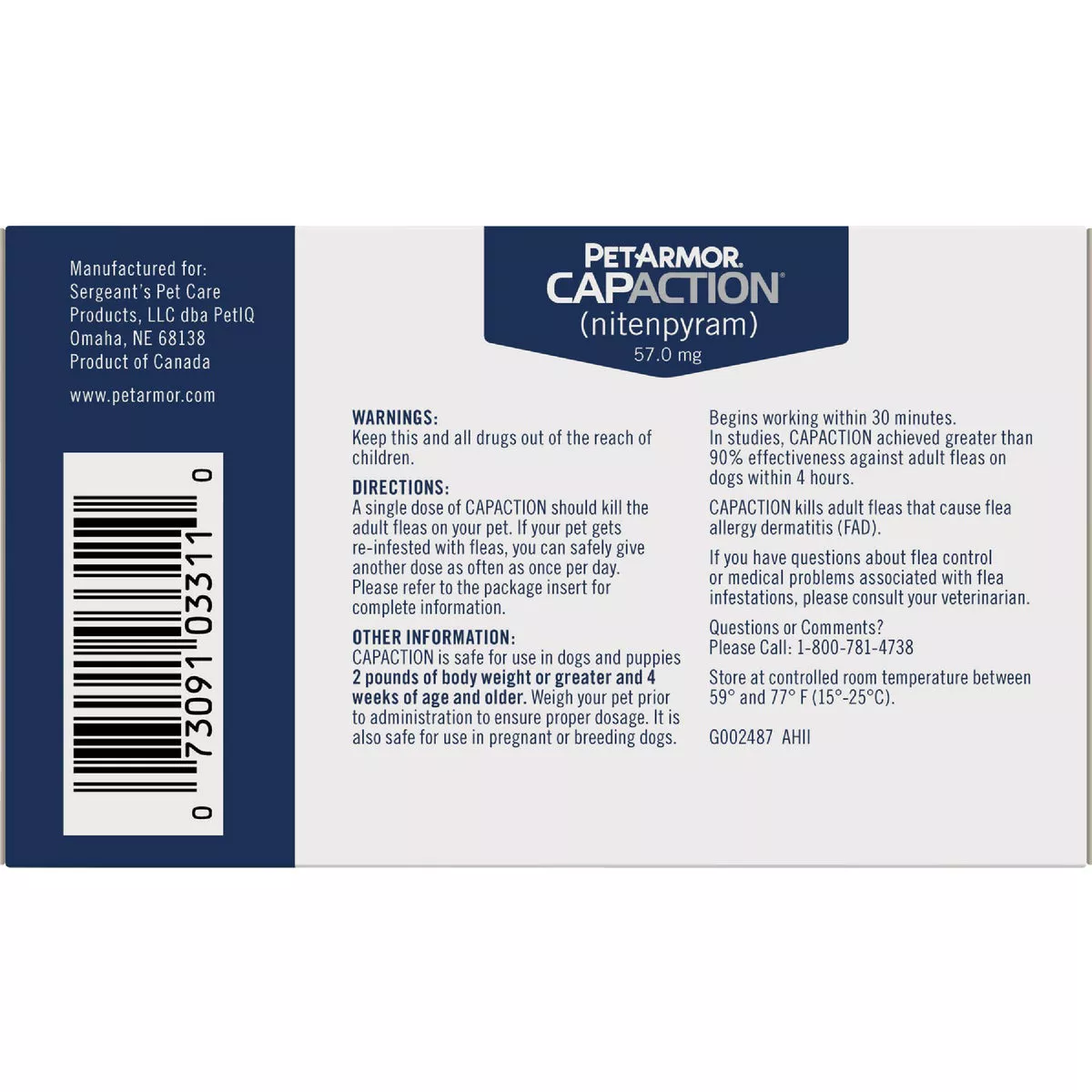 PetArmor CapAction Over 25 Lb. Dog Flea Tabs (6-Pack) - photo 2