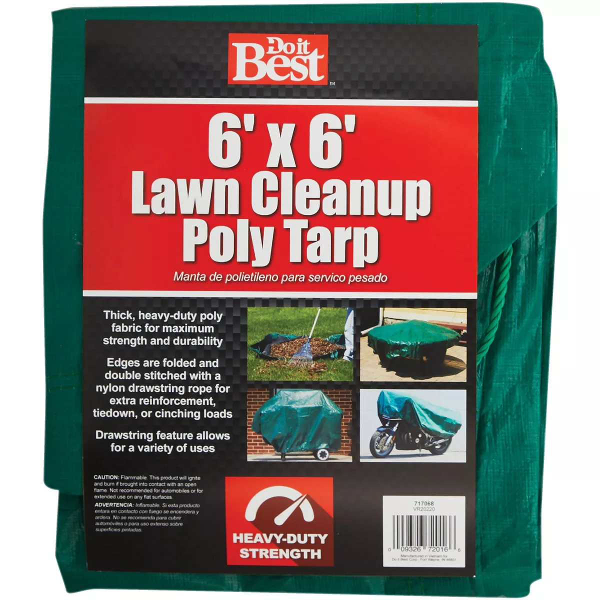 Do it Best 6 Ft. x 6 Ft. Poly Fabric Green Lawn Cleanup Tarp