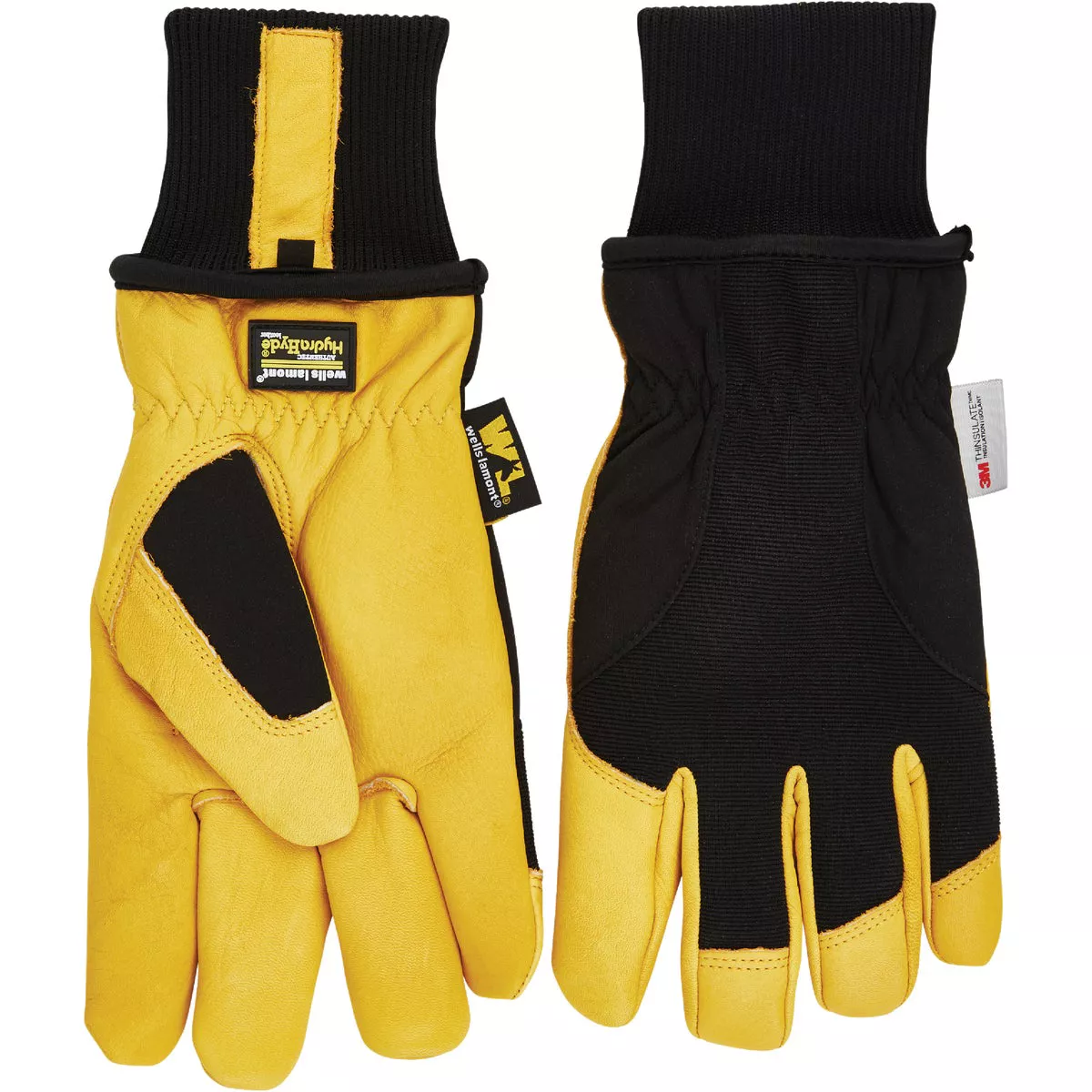 Wells Lamont HydraHyde Men's Large Grain Goatskin Black & Tan Insulated Work Glove - photo 3