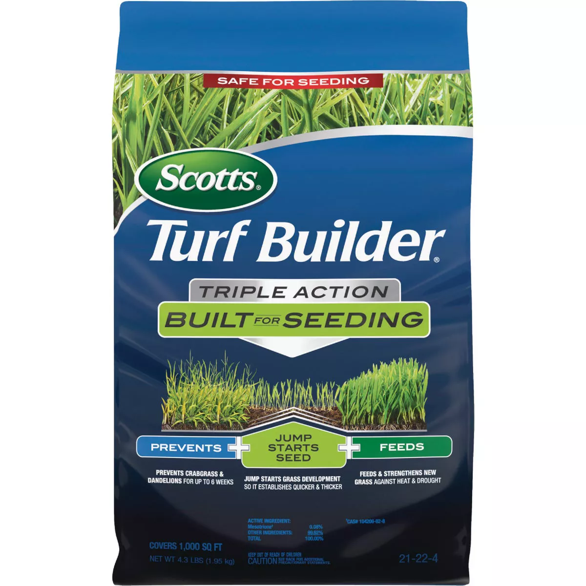Scotts Turf Builder 4.3 Lb. 1000 Sq. Ft. Triple Action Built For Seeding