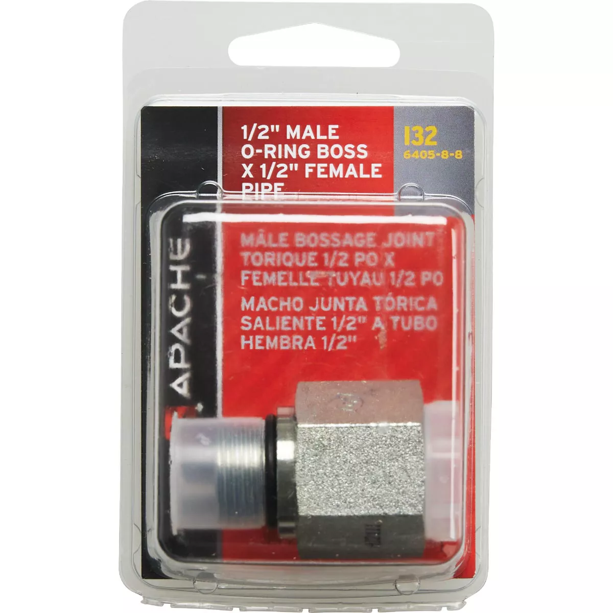 Apache 1/2 In. Male O-Ring x 1/2 In. Female Pipe Hydraulic Hose Adapter - photo 2