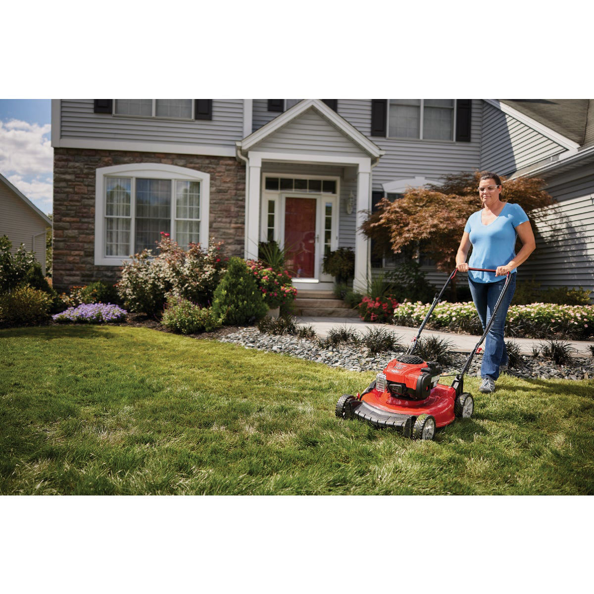 Troy Bilt 21 In. 140cc Low Wheel Push Gas Mower with Mulch and