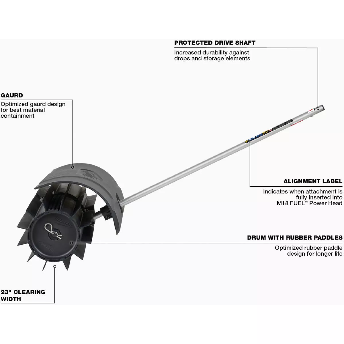 Milwaukee M18 FUEL Rubber Broom Attachment for QUIK-LOK Attachment System - photo 3