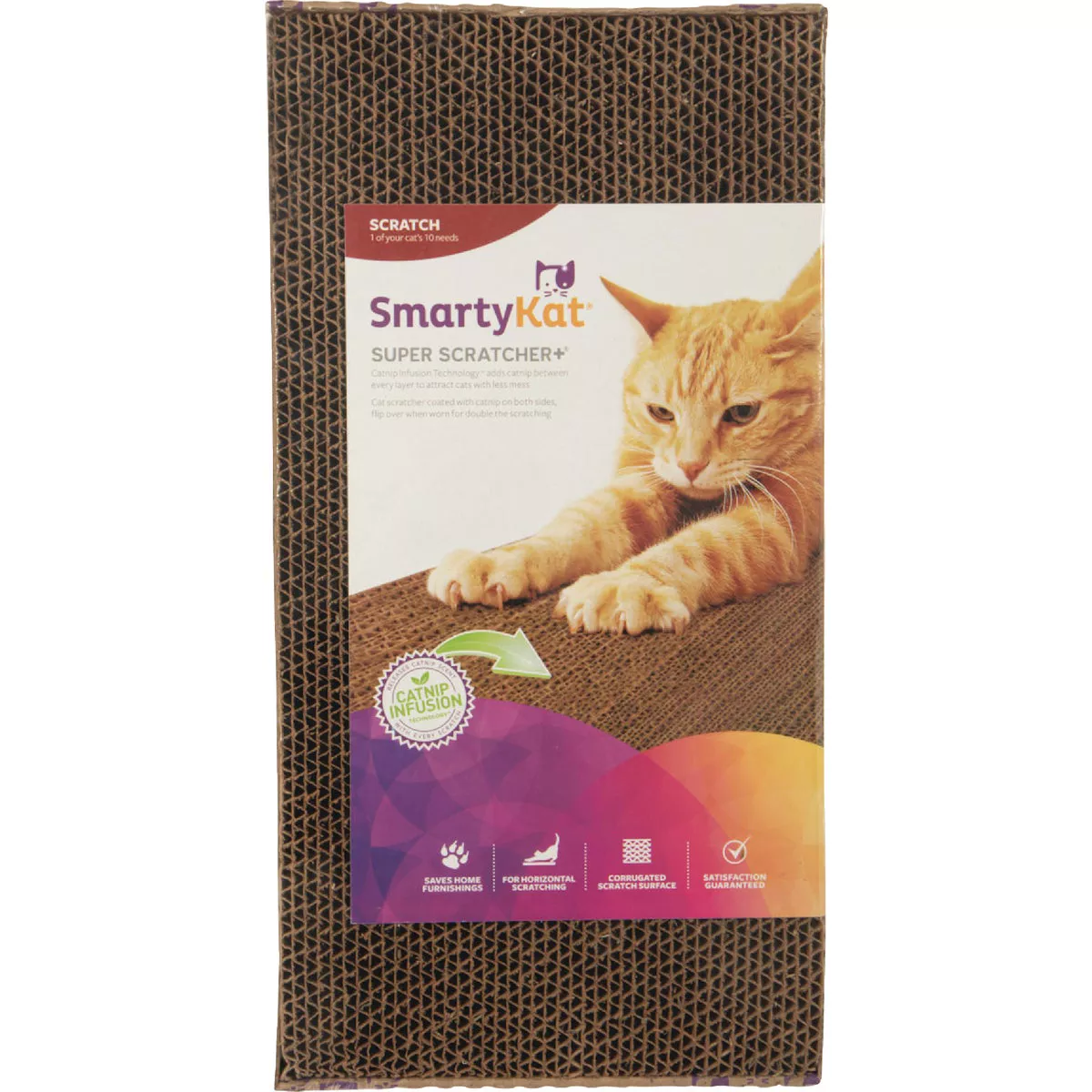 SmartyKat Super Scratcher+ Double Wide Cat Scratcher with Catnip Infusion Technology
