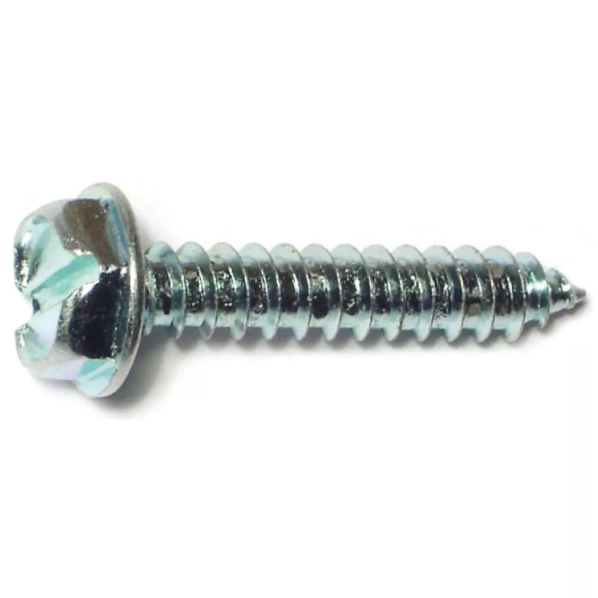 Midwest Fastener #10 x 1 In. Zinc Plated Steel Slotted Hex Washer Head Sheet Metal Screws
