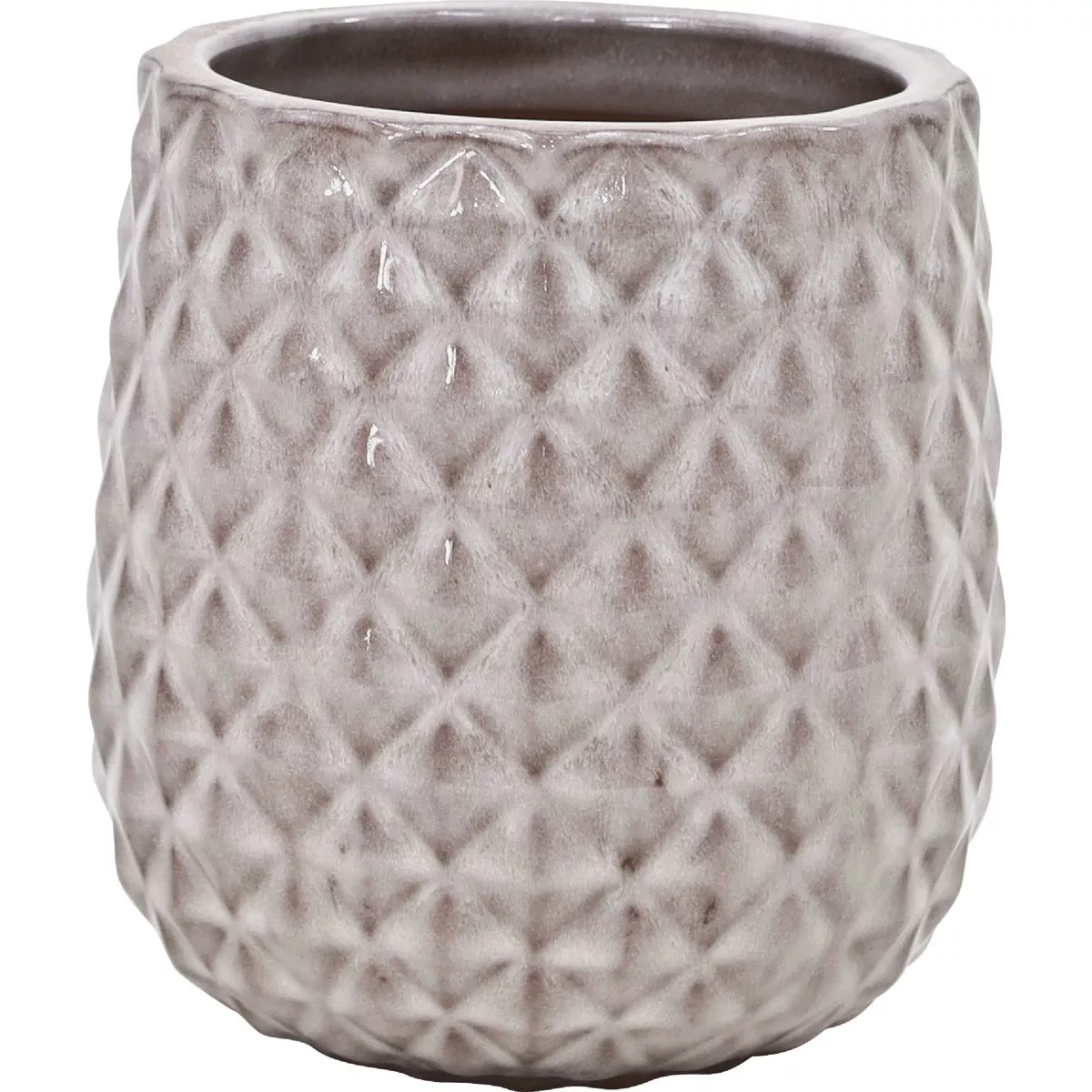 Deroma Rosemount 4.9 In. Dia. White Ceramic High Gloss Planter