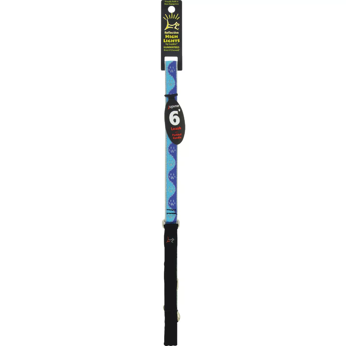 Lupine 3/4 In. x 6 Ft. Reflective Blue Paws Dog Leash