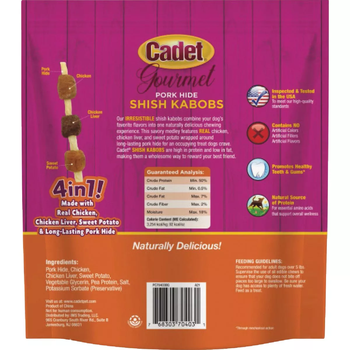 Cadet Gourmet 12 Oz. Pork Hide Shish Kabob Dog Treats - photo 2