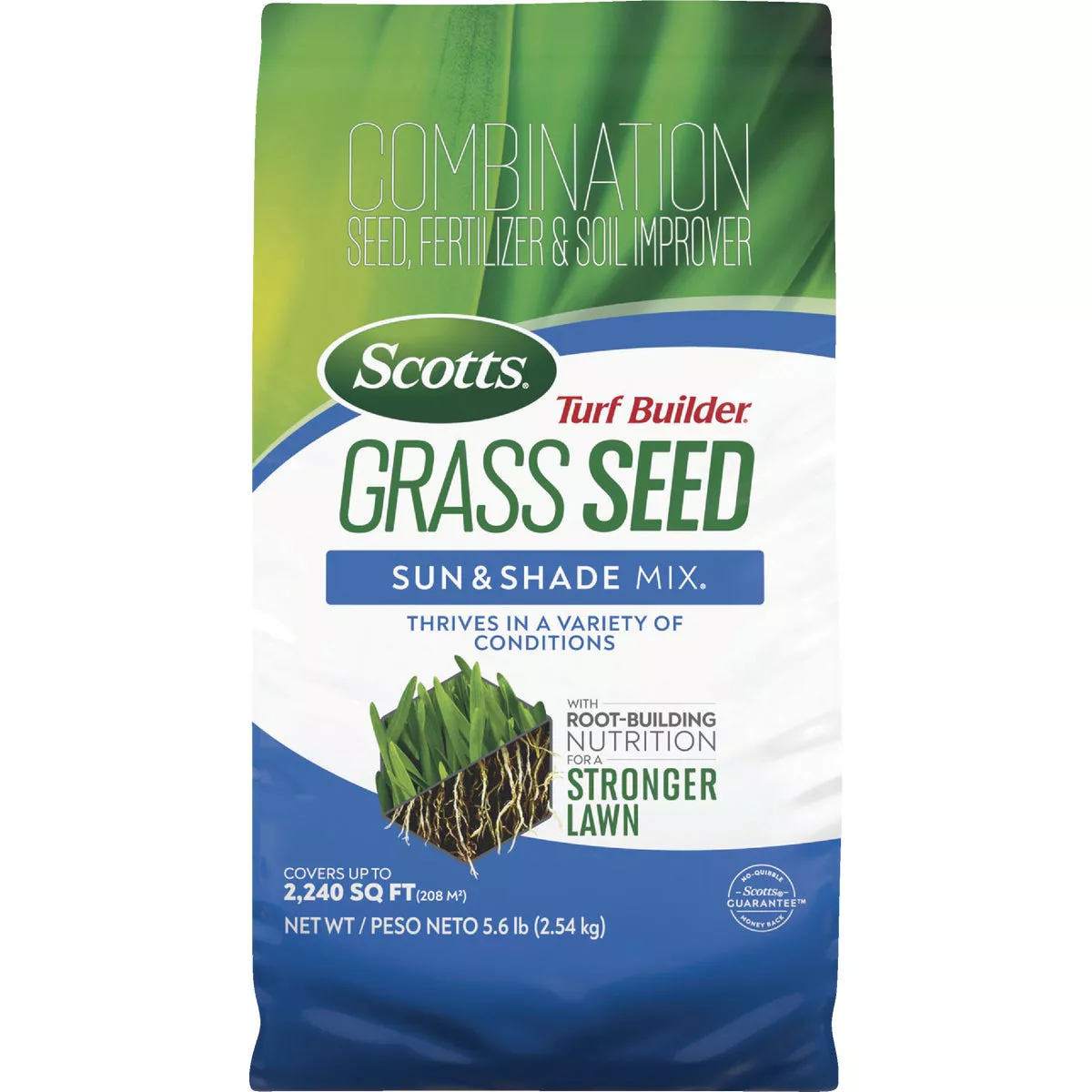 Scotts Turf Builder 5.6 Lb. 745 Sq. Ft. Sun & Shade Mix Grass Seed, Fertilizer, and Soil Improver Combination