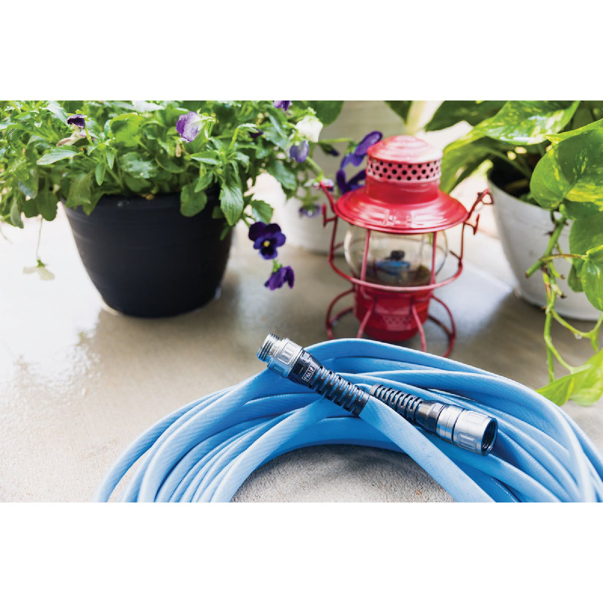 100FT RV Water Hose,5/8” Drinking Water Hose Lead-free, 3/4 Solid Aluminum  Fittings-No Leak,Garden hose Extender/Hose Reel Connector with Adjustable
