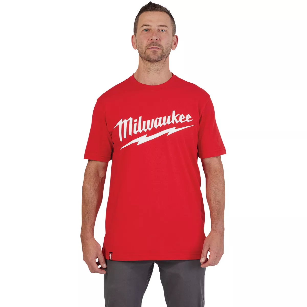 Milwaukee Medium Red Short Sleeve Men's Heavy-Duty T-Shirt - photo 3