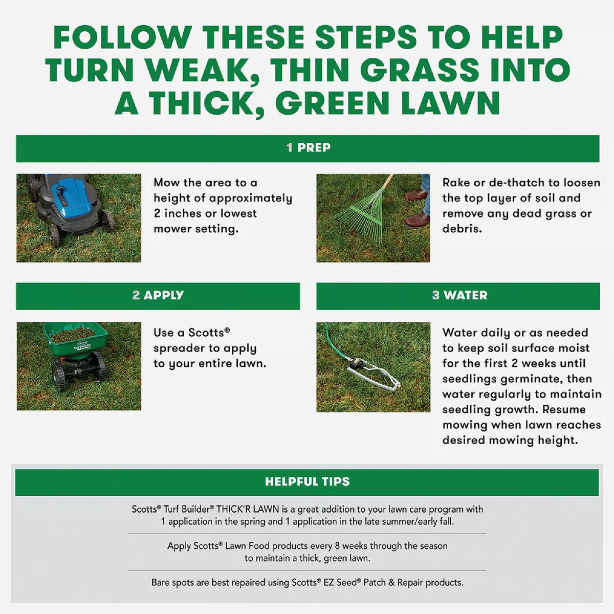 Scotts Turf Builder Thick'R Lawn 40 Lb. 4000 Sq. Ft. Patch & Repair For Bermudagrass Grass Seed, Fertilizer, and Soil Improver Combination - photo 3