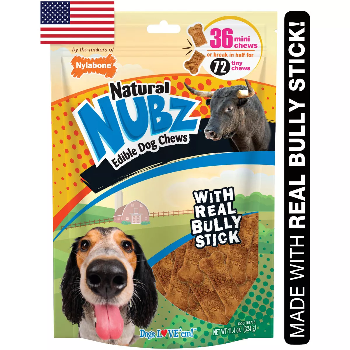 Nylabone Natural Nubz Bully Stick Grain Free Dog Treat Chew (36-Pack) - photo 6