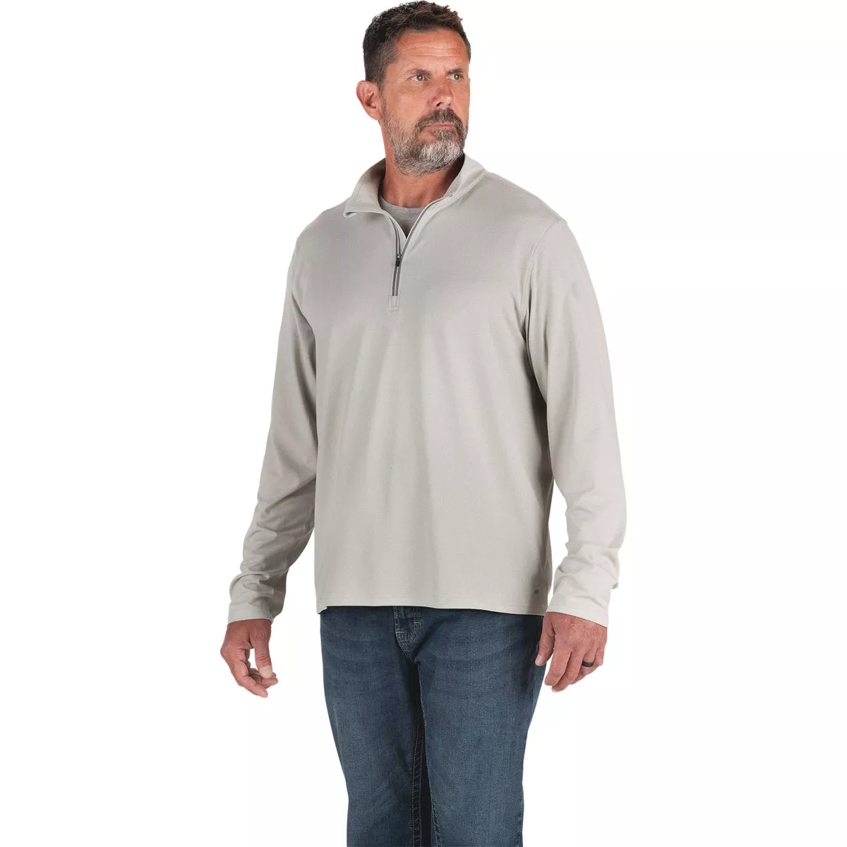 Berne Men's XL Heathered Gray Midweight UPF Quarter-Zip Shirt