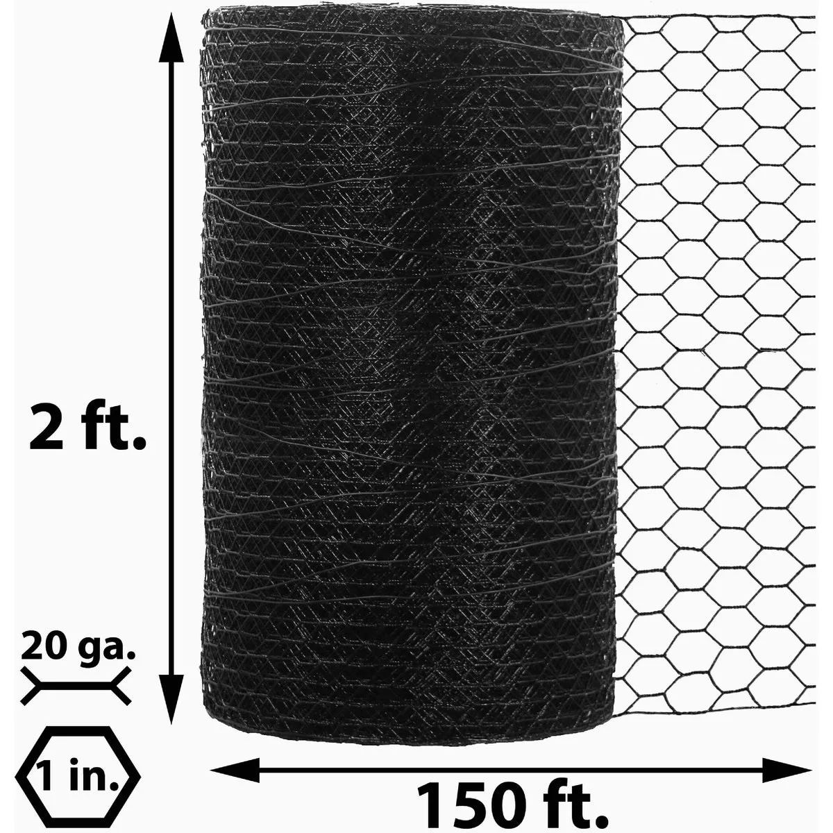Acorn 1 In. x 24 In. H. x 150 Ft. L. Hexagonal Vinyl-Coated Wire Poultry Netting - photo 4