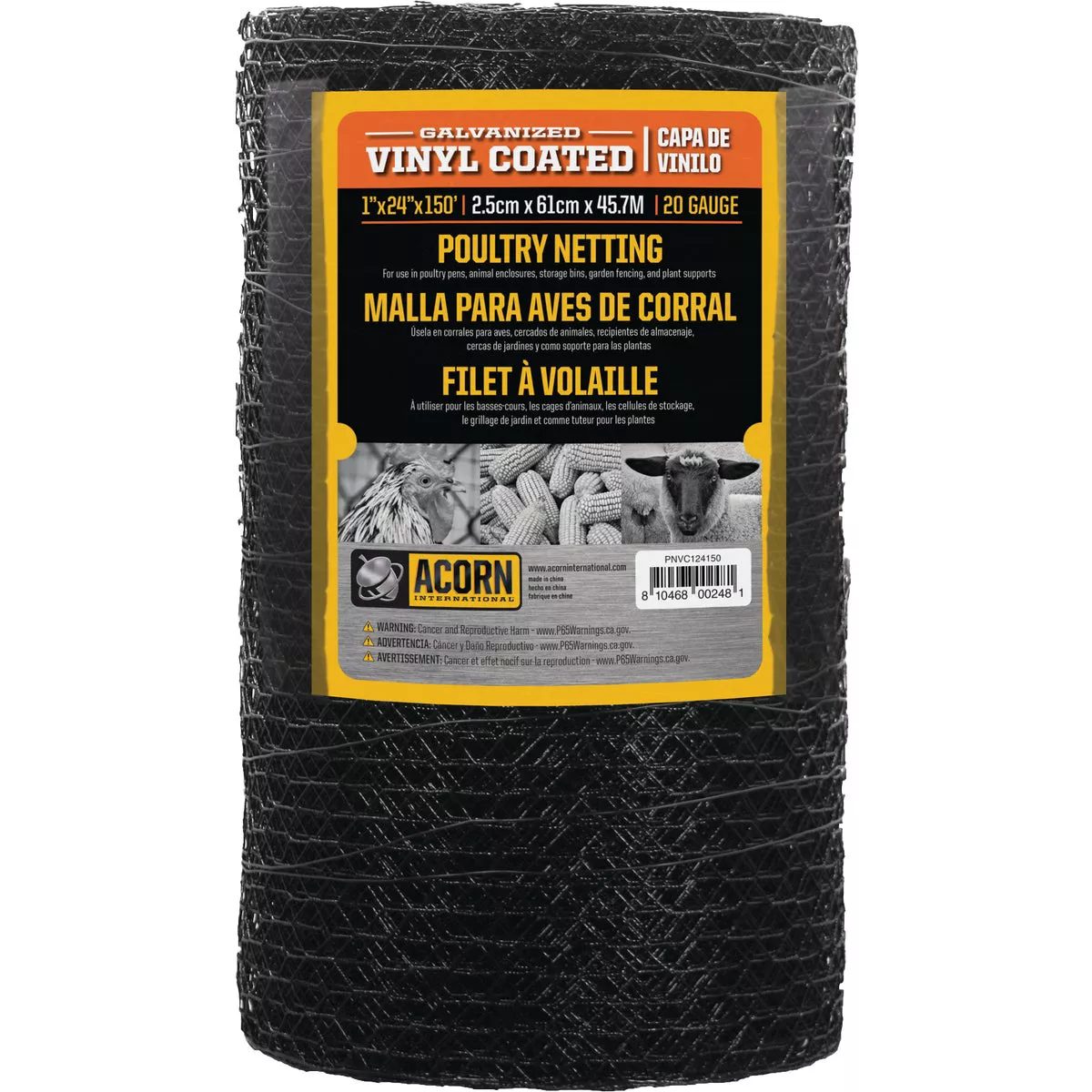 Acorn 1 In. x 24 In. H. x 150 Ft. L. Hexagonal Vinyl-Coated Wire Poultry Netting - photo 2