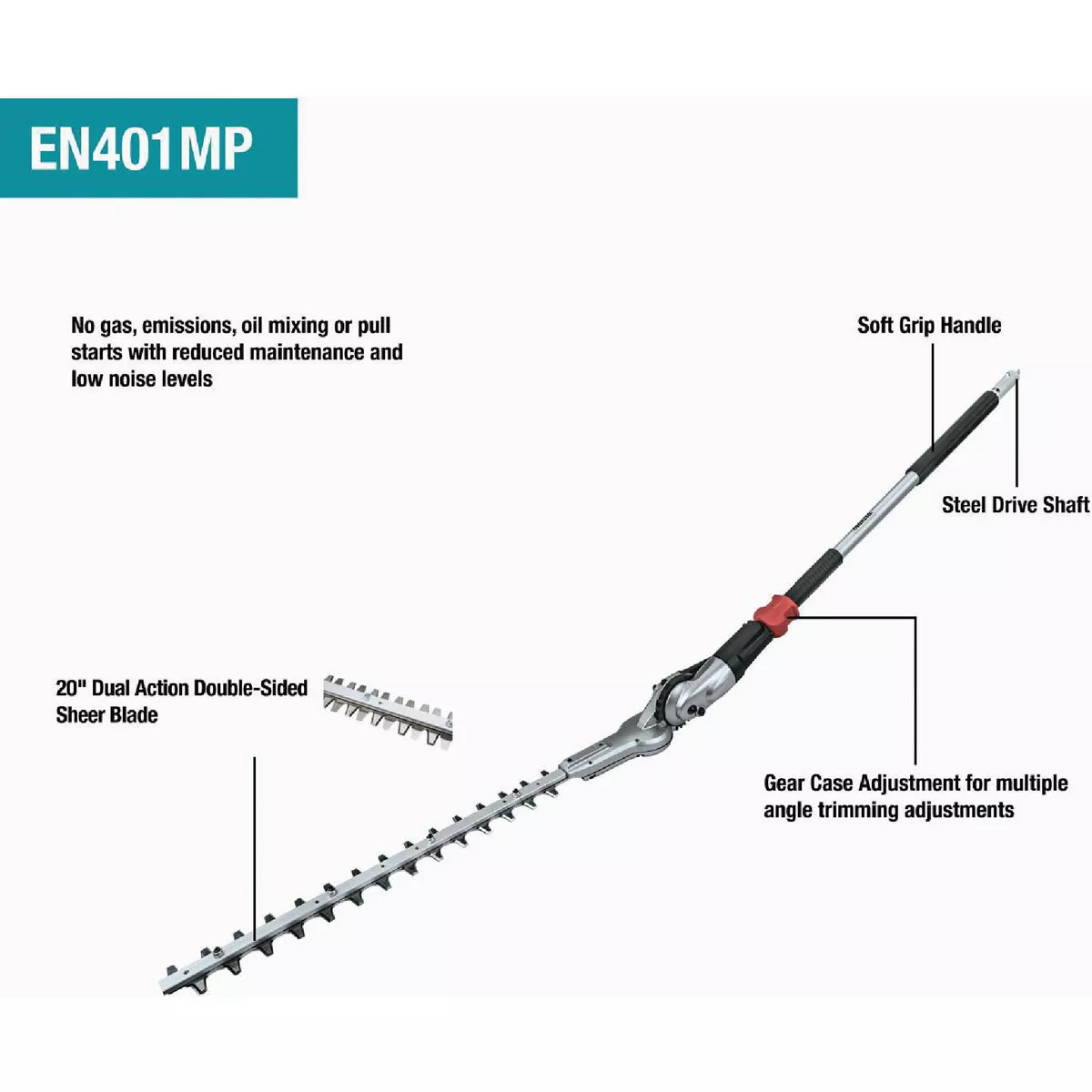 Makita 20 In. Articulating Hedge Trimmer Couple Shaft Attachment - photo 2