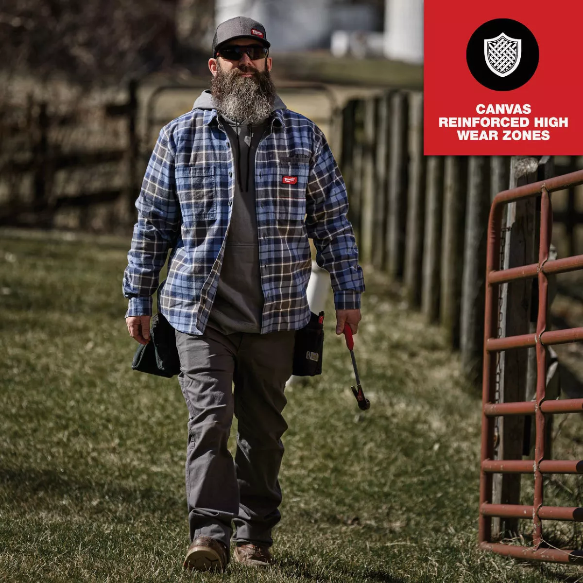 Milwaukee GridIron Men's Medium Blue Long Sleeve Flannel Shirt - photo 3