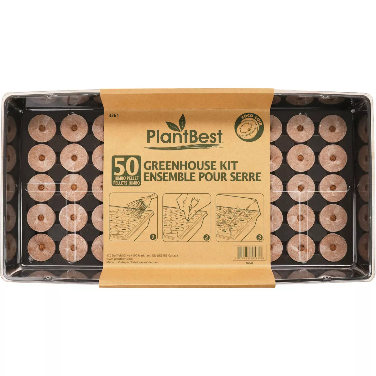 PlantBest 50-Pellet Coir Greenhouse Kit