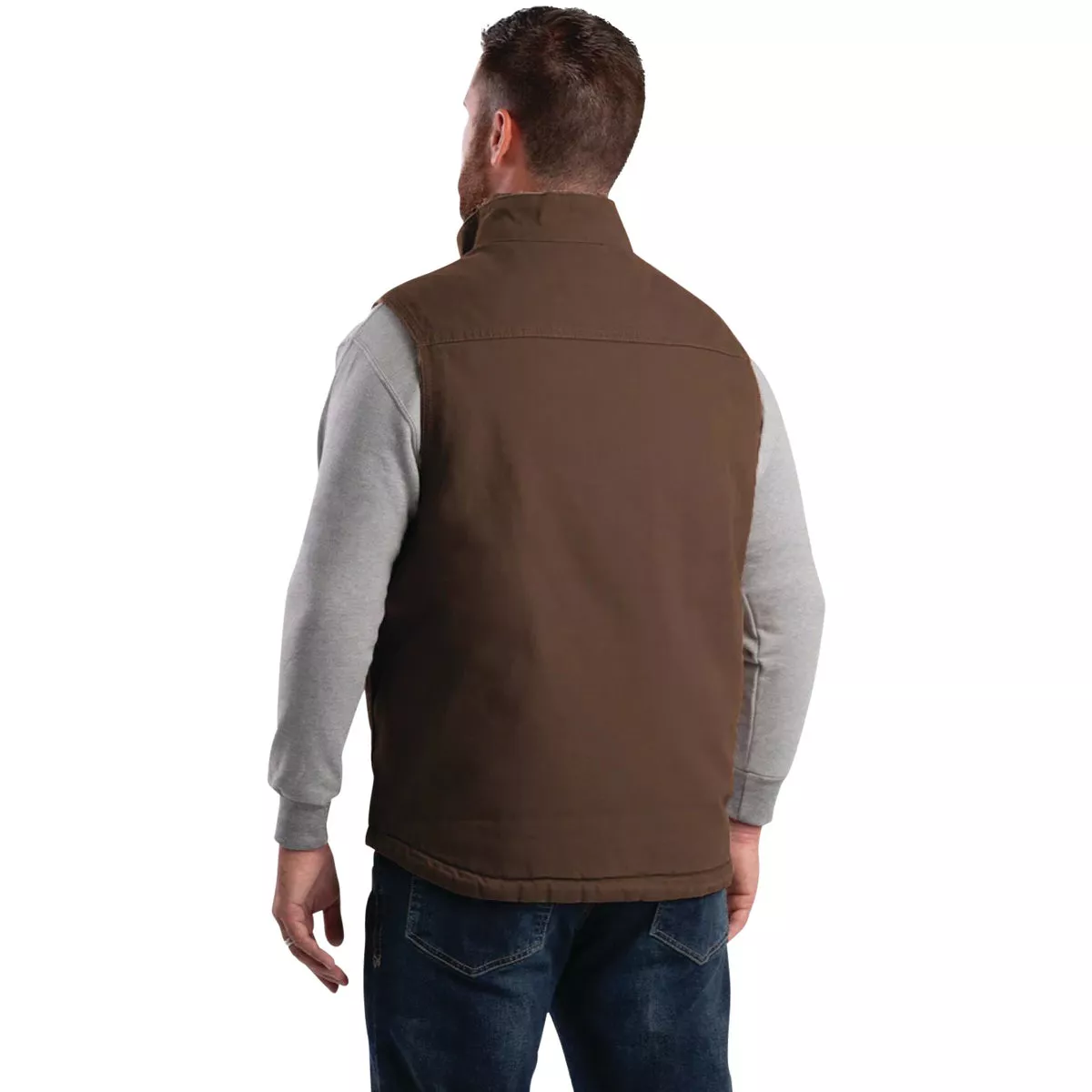 Berne Heartland Men's Medium Bark Sherpa-Lined Washed Duck Vest - photo 2