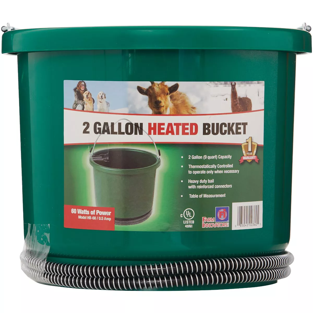 Farm Innovators 2 Gal. 60W 120V Heated Bucket - photo 2
