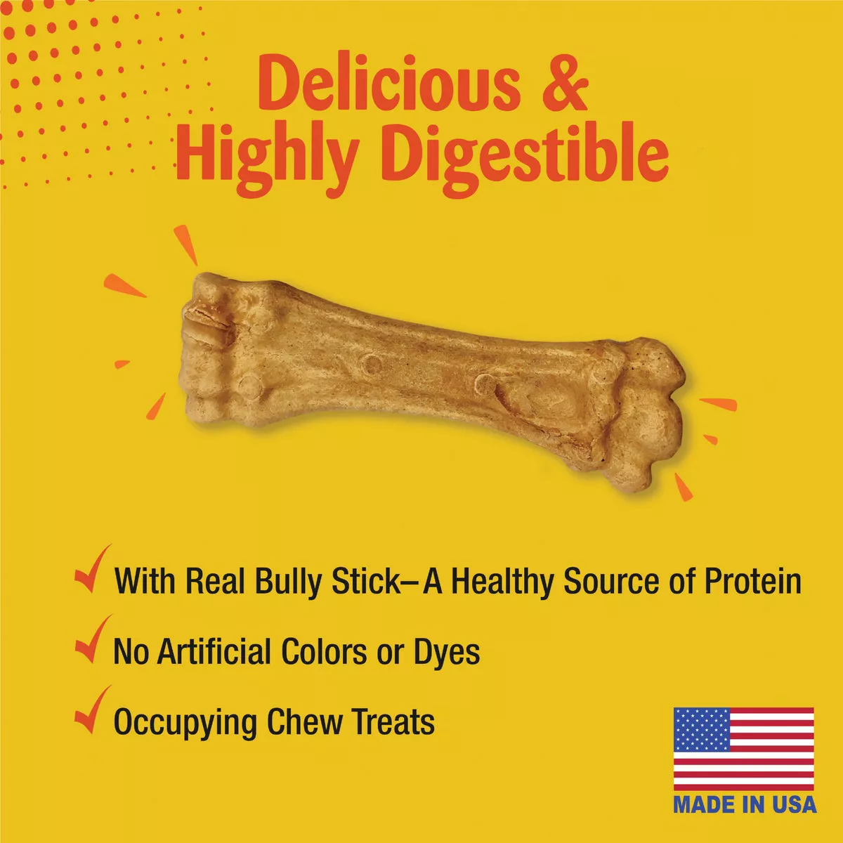 Nylabone Nubz Natural Long Lasting Edible Bully Stick Grain Free Grande Dog Chews (2-Pack) - photo 2