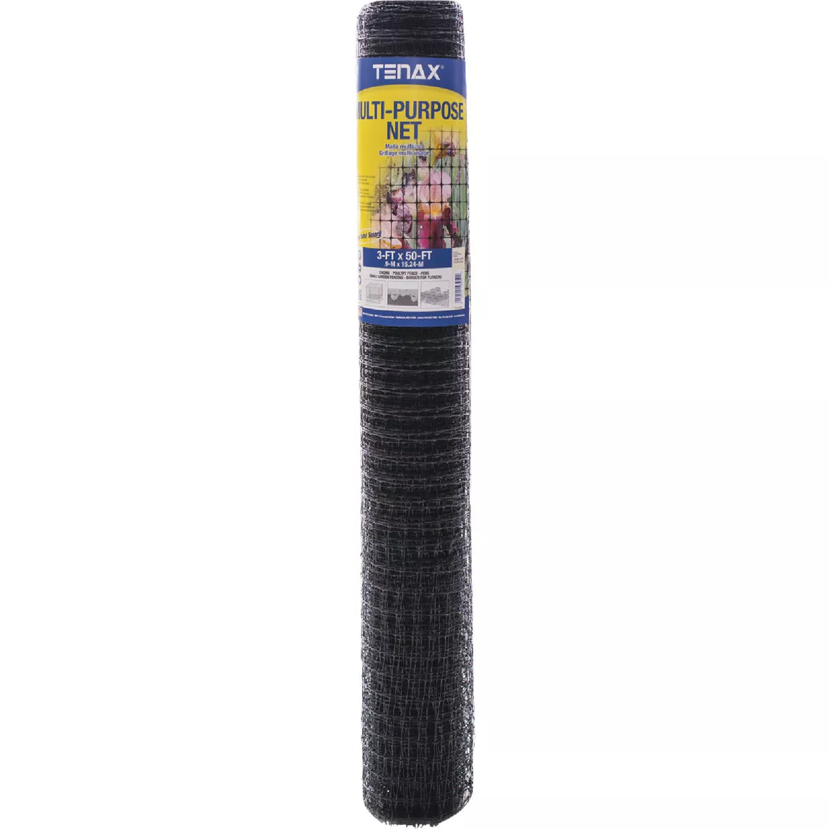 Tenax 3/4 In. x 1 In. Mesh 3 Ft. x 50 Ft. Black Multi-Purpose Net