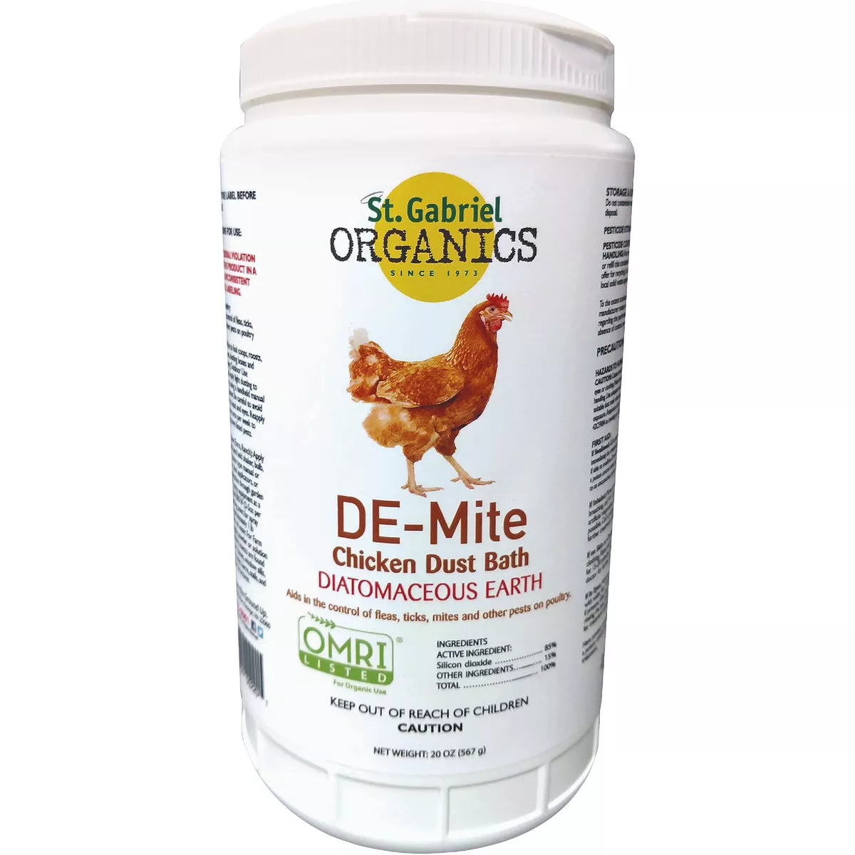 St. Gabriel Organics DE-Mite 20 Oz. Ready To Use Powder Diatomaceous Earth Dust Bath