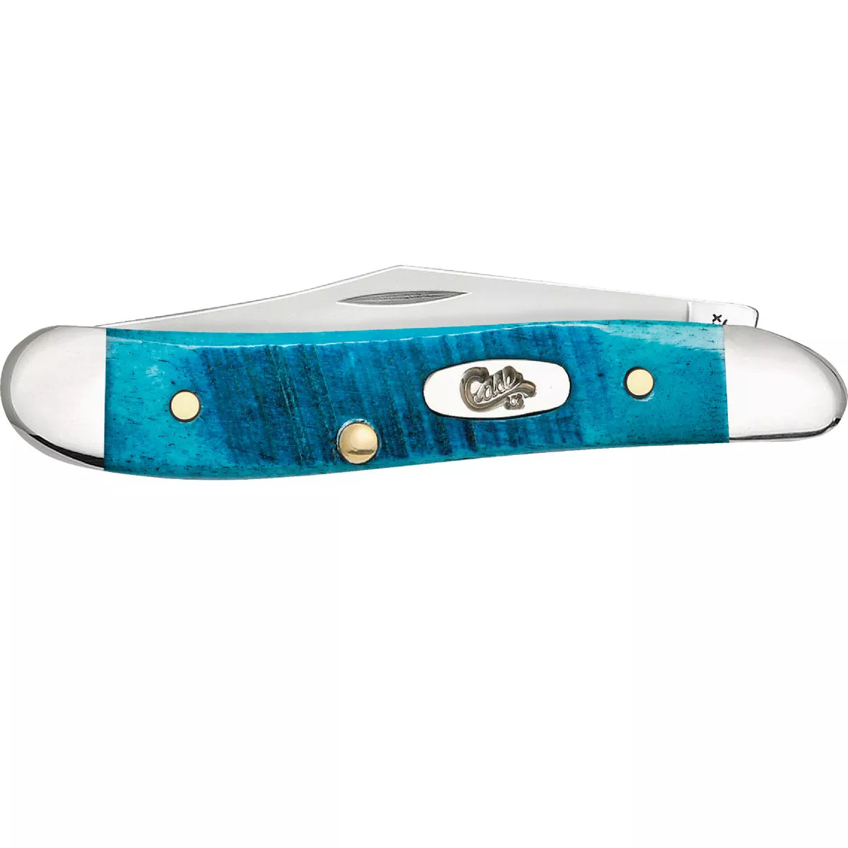 Case 2.1 In. Sawcut Jig Caribbean Blue Bone Peanut Pocket Knife - photo 2