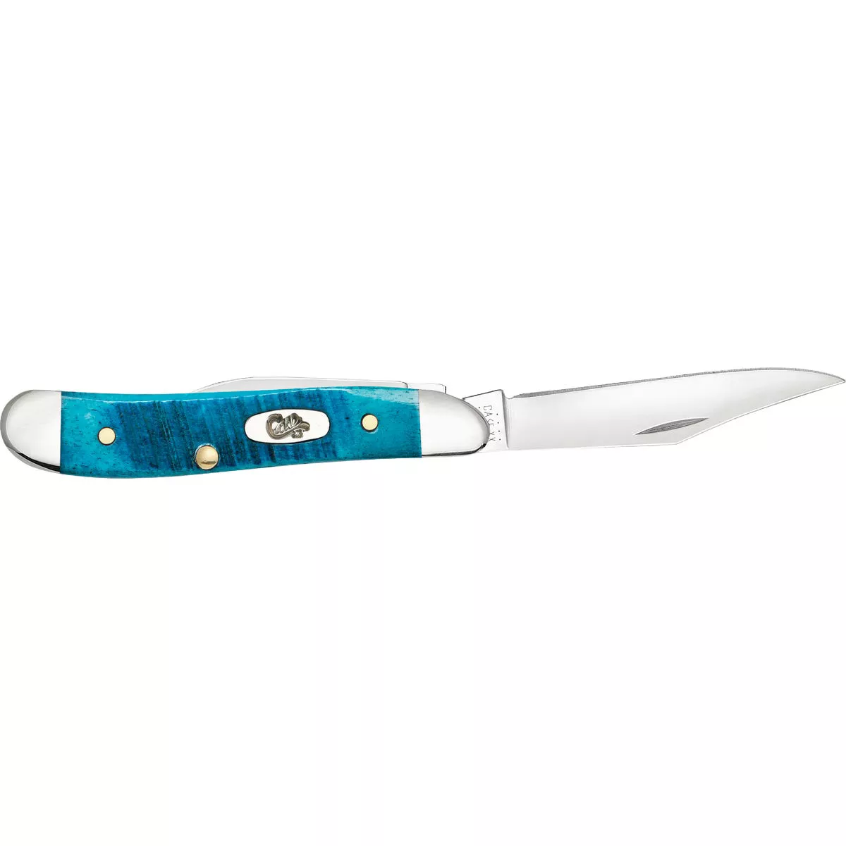 Case 2.1 In. Sawcut Jig Caribbean Blue Bone Peanut Pocket Knife - photo 5