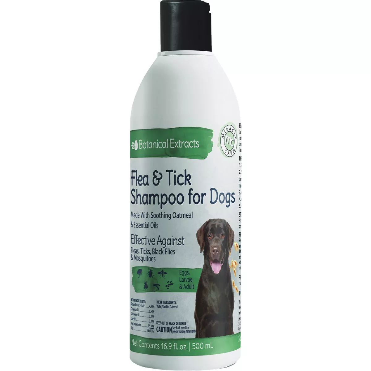 Miracle Care Botanical Extracts 16.9 Oz. Flea & Tick Shampoo with Oatmeal For Dogs