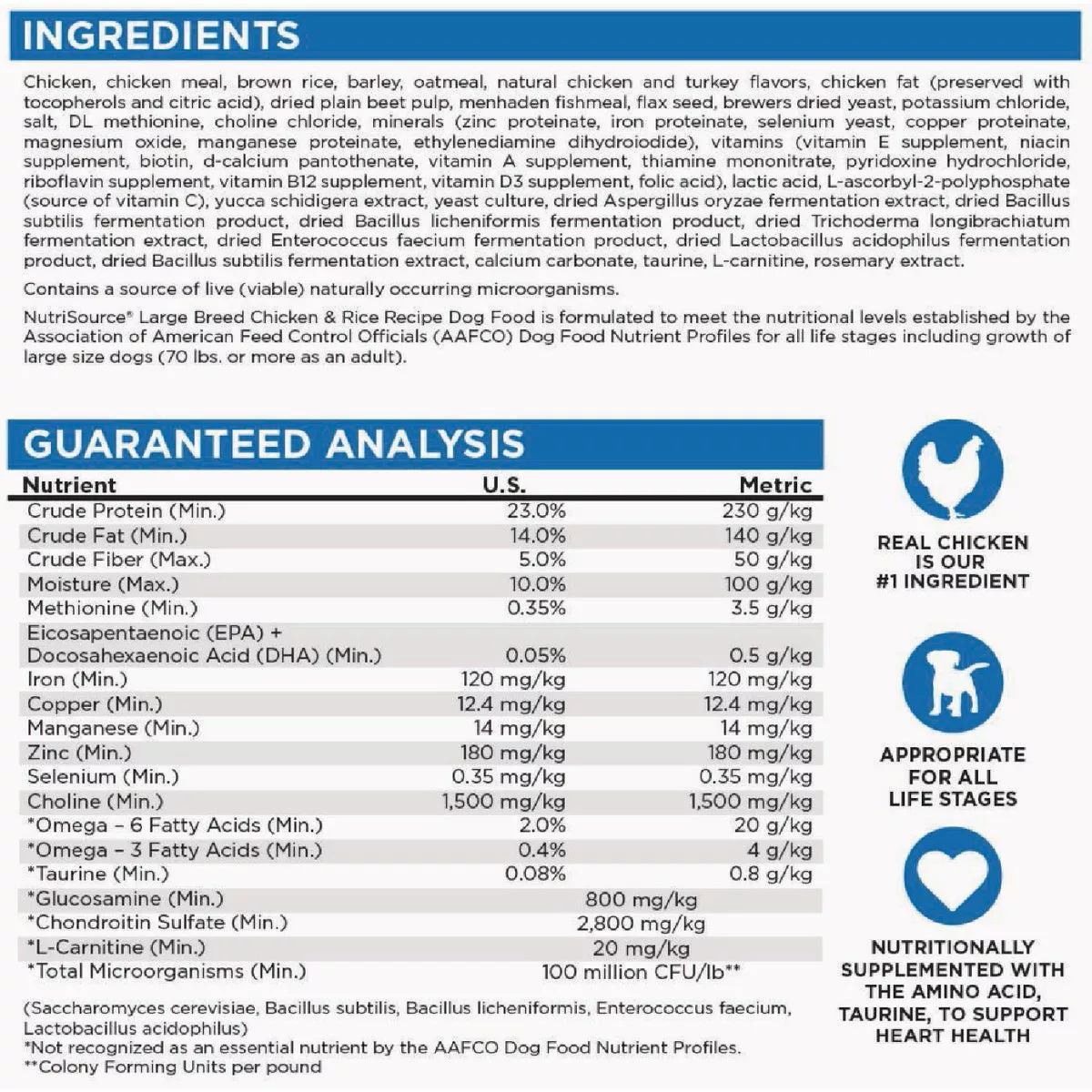 NutriSource 26 Lb. Chicken & Rice Recipe Large Breed Dog Food - photo 2