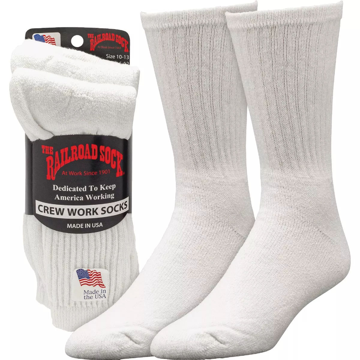 Railroad Sock White Welt Top Crew Premium Sock (3-Pack) - photo 2